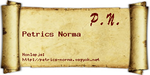 Petrics Norma névjegykártya